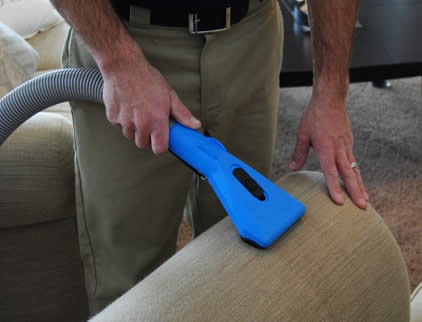 Steam cleaning a fabric chair